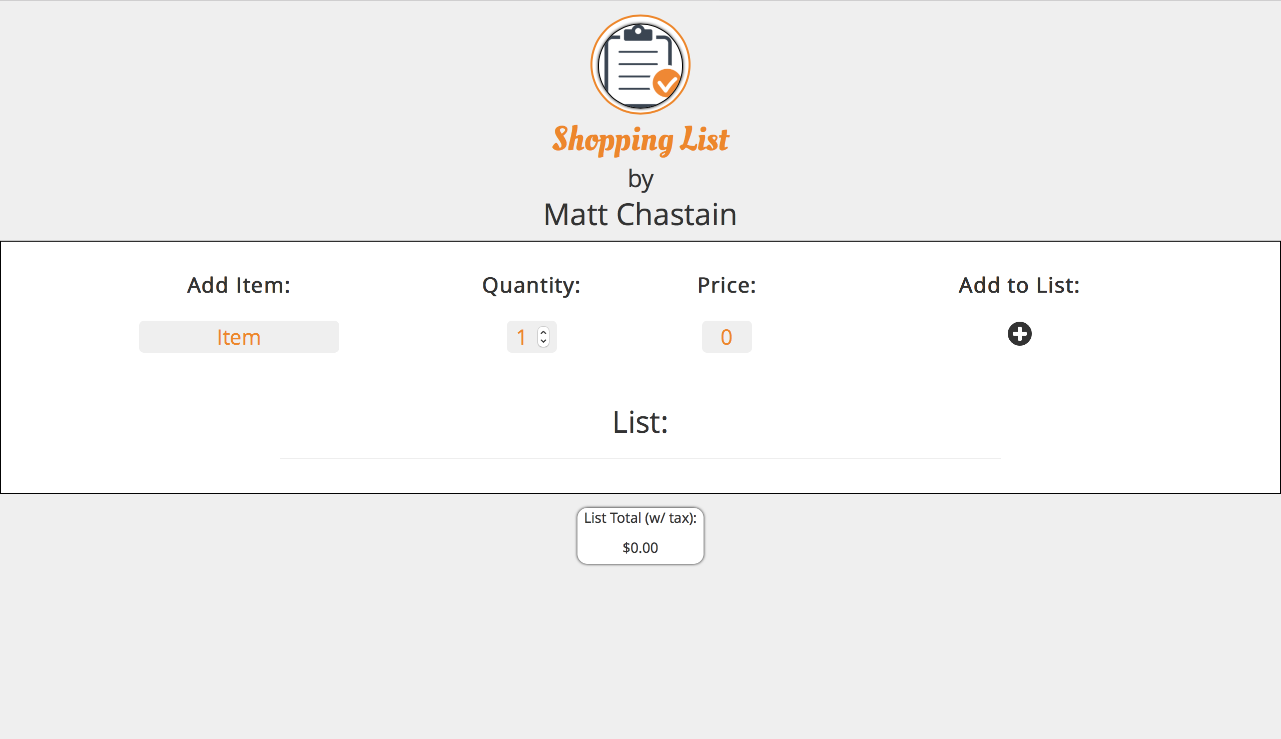 matt chastain estimate grocery list cost